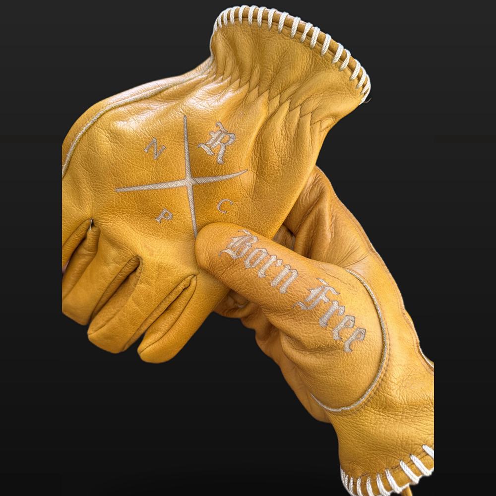 Desperado Vintage gloves, NPC compass and Born Free stamp